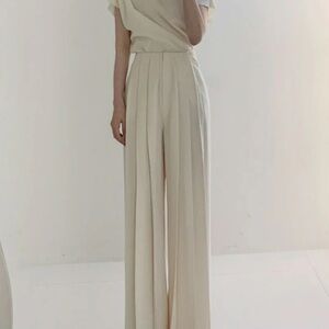 Commense Cream Wide Leg Pants